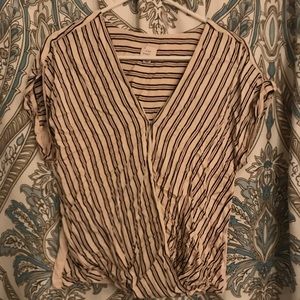 Cute striped wrap shirt.